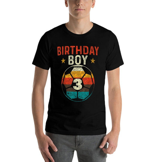 3rd Birthday Boy Soccer Lover 3 Years Old Bday Comfortable T-Shirt