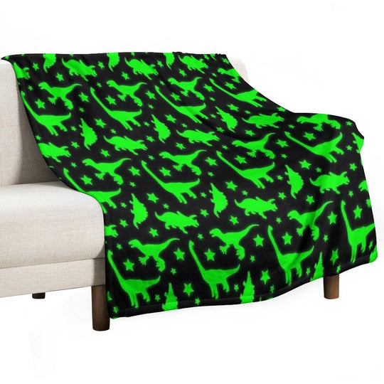 Glowing Dinosaurs (Does Not Glow in The Dark) Travel-friendly Throw Blanket