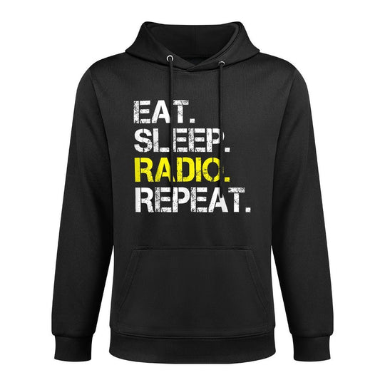 Funny Radio Lover Gift Eat Sleep Radio Repeat Pilling-Resistant Hoodie