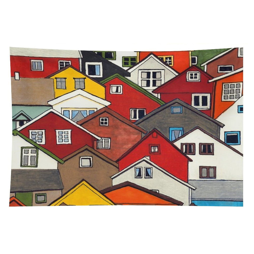 Colourful Houses Tapestry