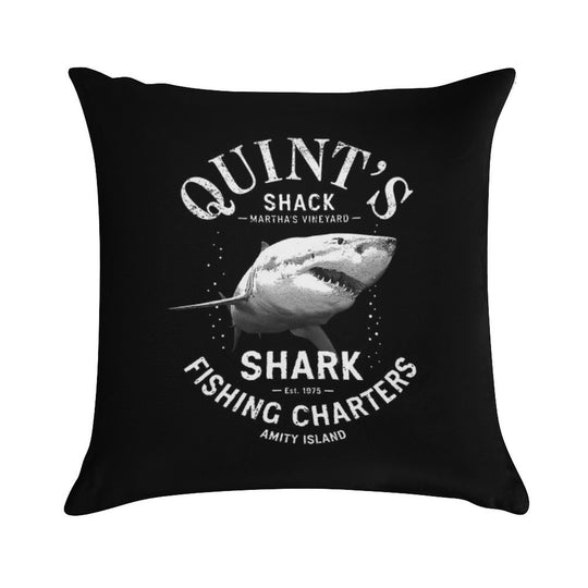 Quint's Shark Fishing Charters Soft Gift Ready Throw Pillow