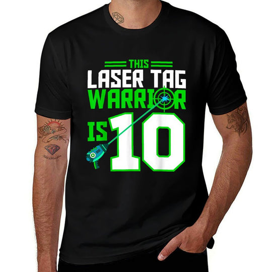 This Laser Tag Warrior Is 10 Gaming Birthday Party  Moisture-wicking T-Shirt
