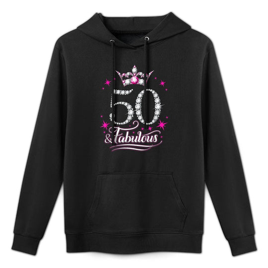 50th Birthday. 50 And Fabulous Women&#39;s, Ladies Relaxed Fit Hoodie