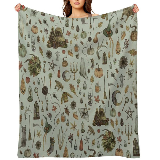 Green Cozy Crone Easy Care Throw Blanket