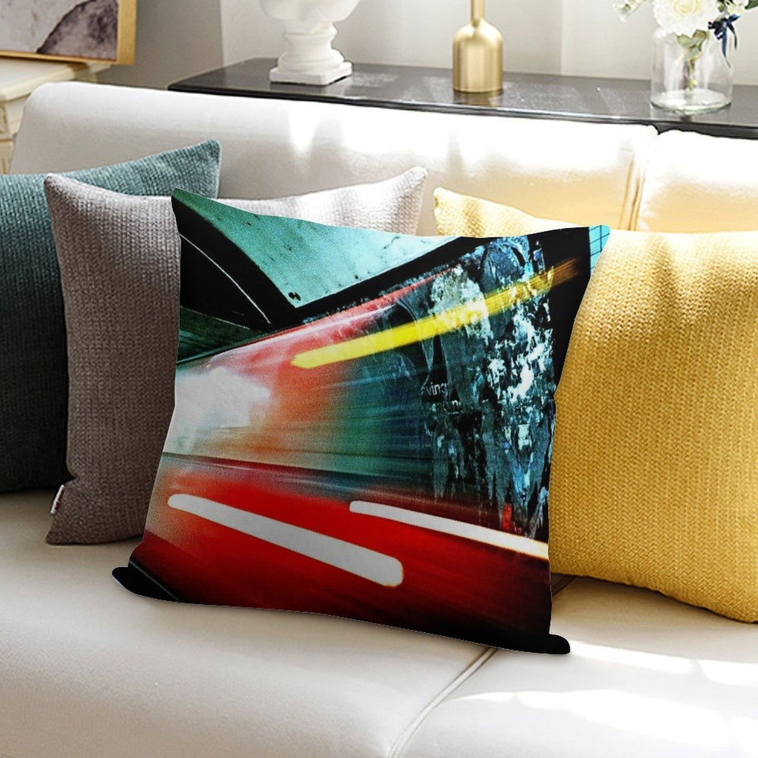 London Underground Soft Hidden Zipper Throw Pillow