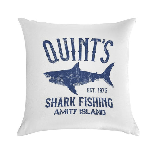 Quint's Shark Fishing - Amity Island 1975 Soft Durable Construction Throw Pillow