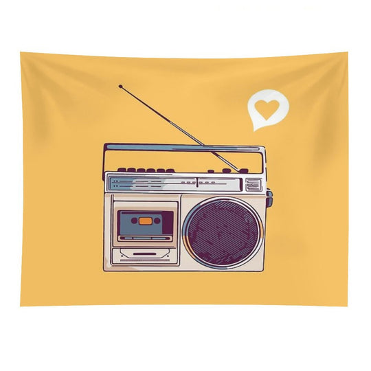 Retro Radio Boombox Tapestry