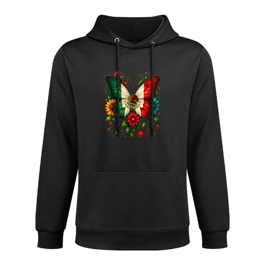 Mexico Butterfly Flowers Mexican Independence Day Kids Machine Washable Hoodie