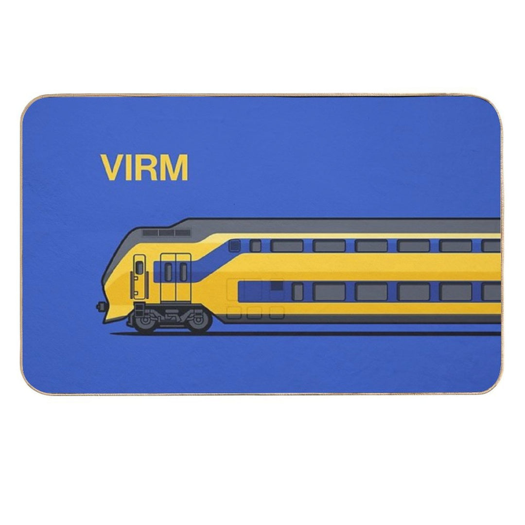 VIRM Blue Double Decker Train Side Netherlands Durable Bath Mat