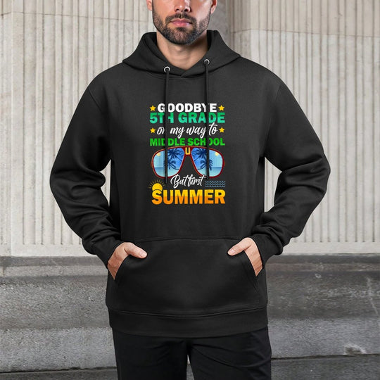 Goodbye 5th Grade Graduation 2024 On My Way To Middle School Adjustable Hood Hoodie