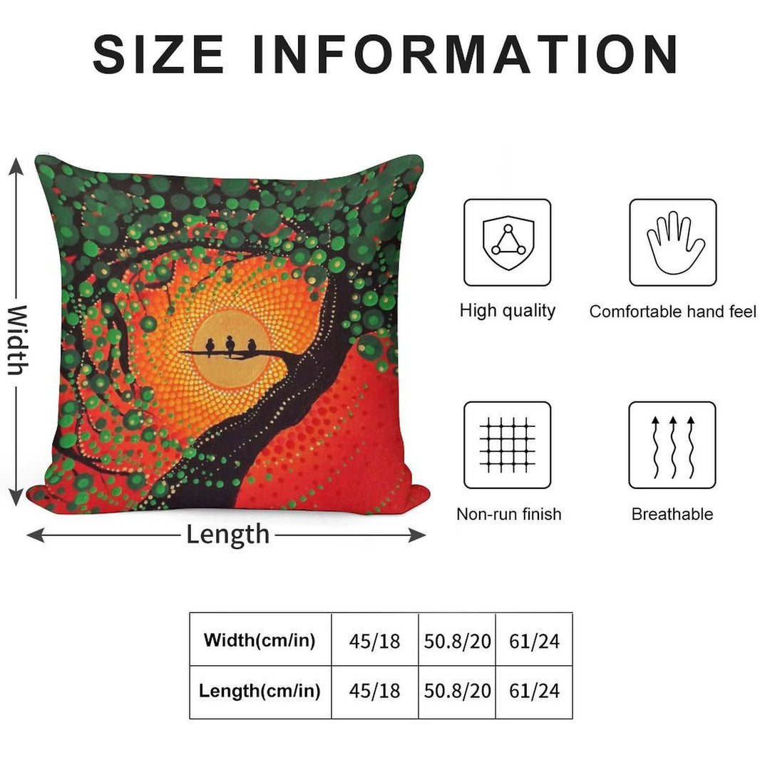 Rasta Three Little Birds Soft Hidden Zipper Throw Pillow