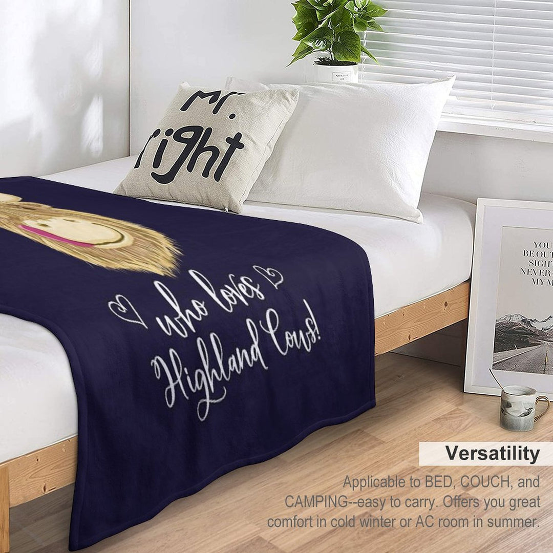 Just A Girl Who Loves Scottish Highland Cows Multi-functional Throw Blanket