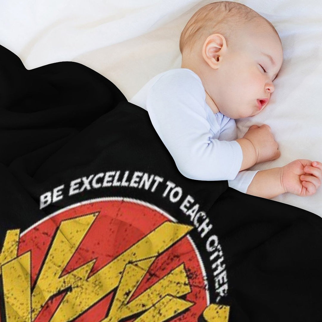 Bill Ted Wild Stallyns Band Patch 70 Comfort Throw Blanket