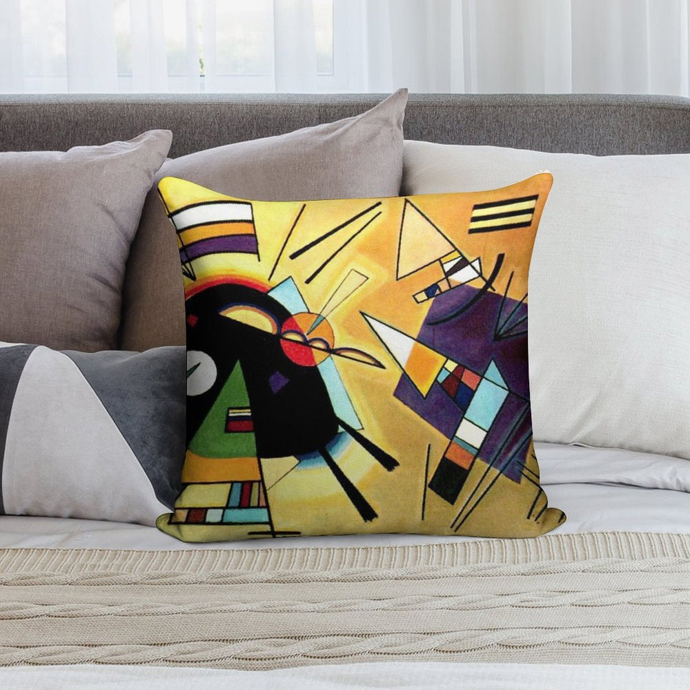 Vassily Kandinsky Black And Violet 1923 Soft Short Plush Fabric Throw Pillow