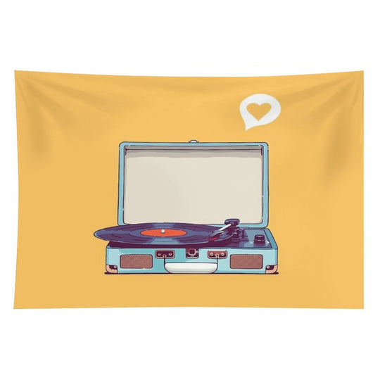 Blue Vinyl Record Player Tapestry