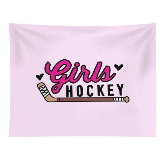 Girls Hockey Tapestry