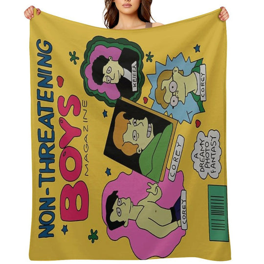 Non-Threatening Boys Magazine All-season Throw Blanket