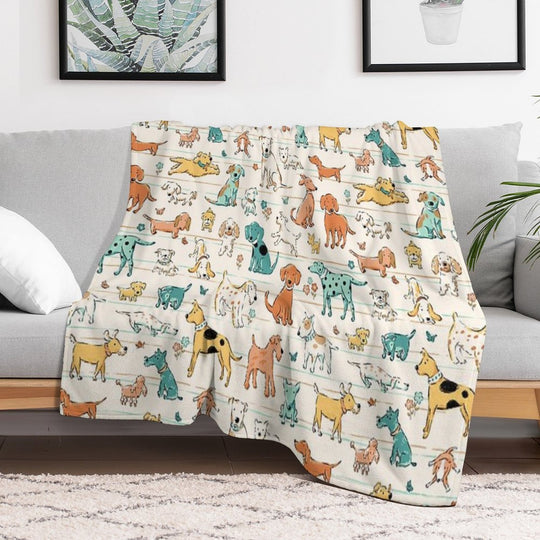 Dogs Dogs Dogs Compact Throw Blanket
