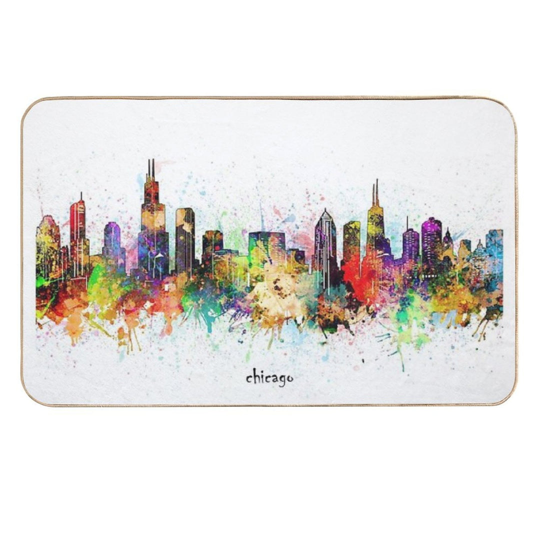 Chicago Skyline  Long-Lasting Bath Mat
