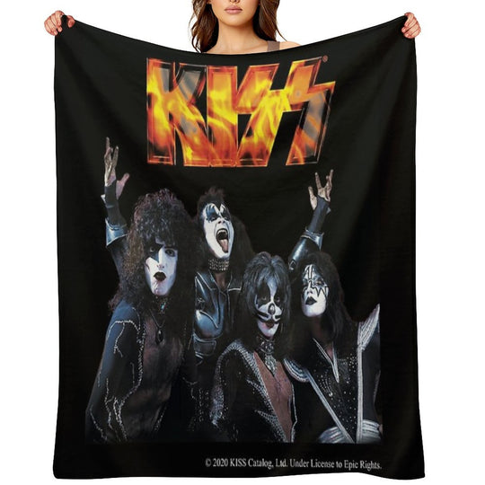 KISS Band Wrinkle-free Throw Blanket