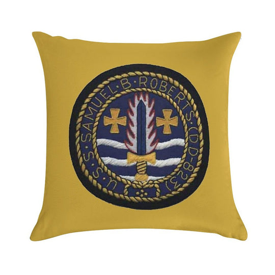 USS SAMUEL B. ROBERTS (DD-823) SHIP'S STORE Soft Short Plush Fabric Throw Pillow