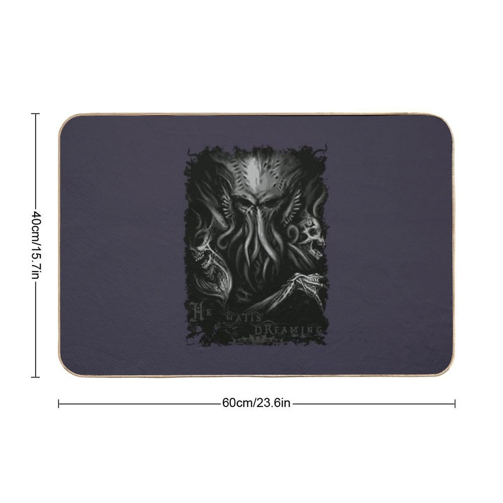 Mens Best Cthulhu He Waits Dreaming H.P. Lovecraft  Anti-Trip Bath Mat