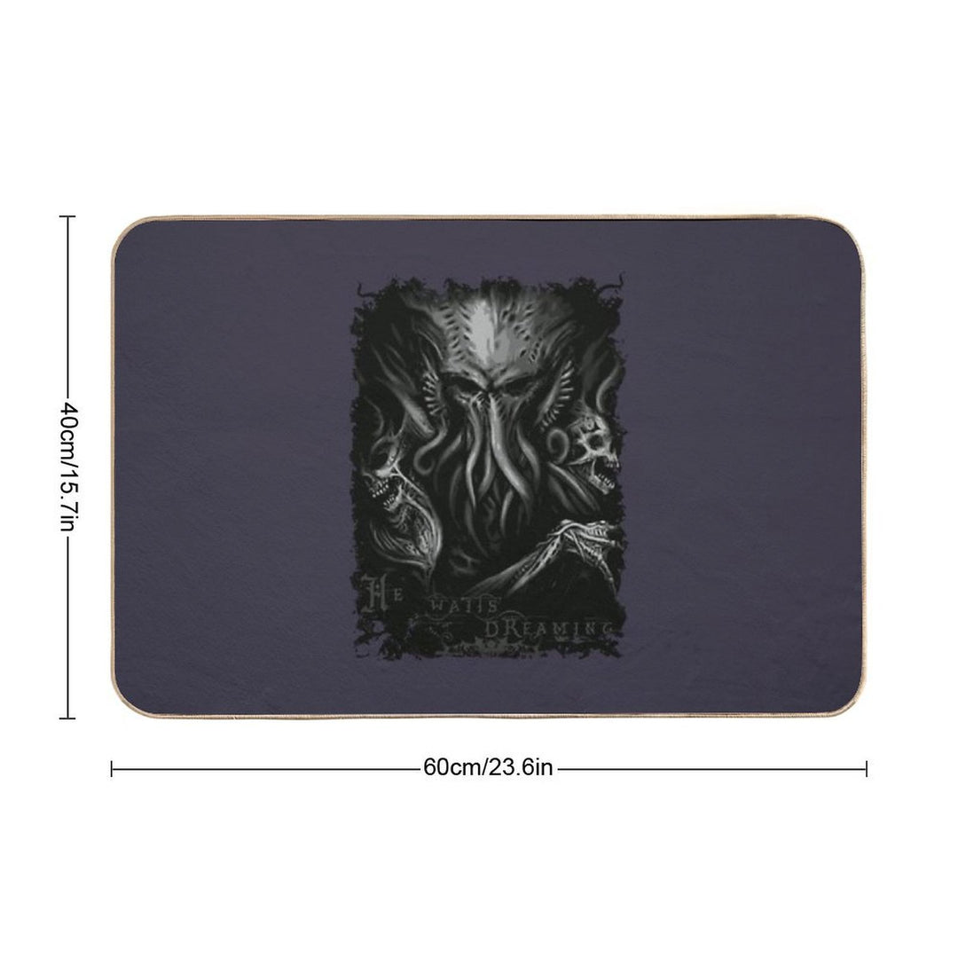 Mens Best Cthulhu He Waits Dreaming H.P. Lovecraft  Anti-Trip Bath Mat