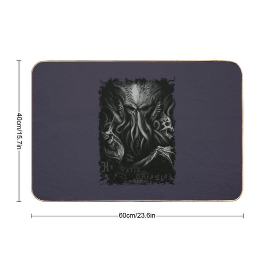 Mens Best Cthulhu He Waits Dreaming H.P. Lovecraft  Anti-Trip Bath Mat