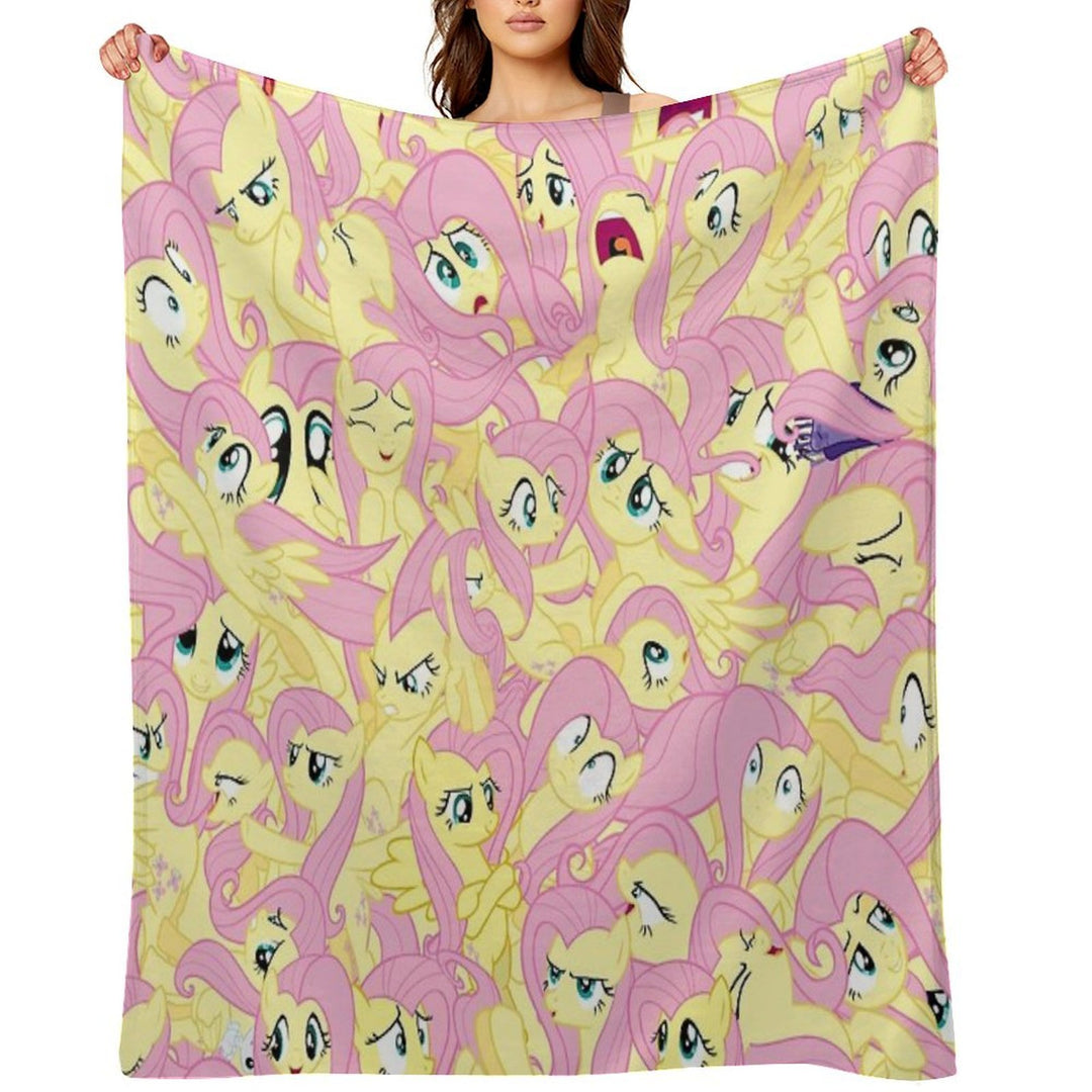 Fluttershy Mess Travel-friendly Throw Blanket