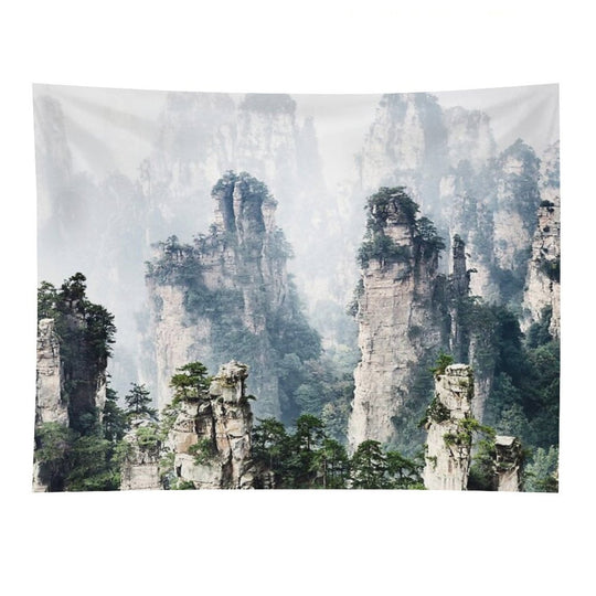 Floating Mountains Zhangjiajie National Forest Park Art Photo Print Tapestry