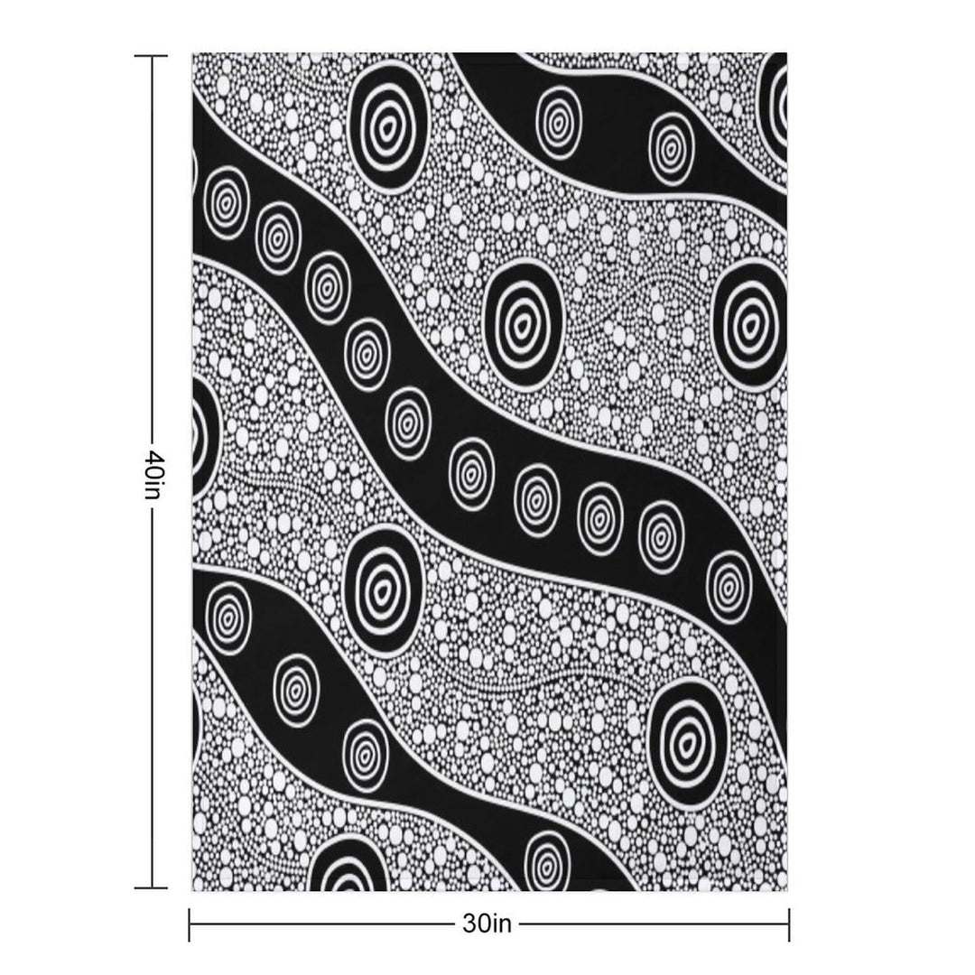 Authentic Aboriginal Art - Untitled Eco-conscious Throw Blanket