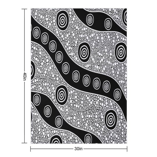 Authentic Aboriginal Art - Untitled Eco-conscious Throw Blanket