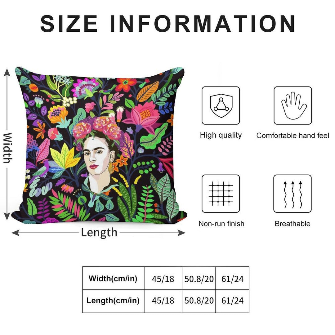 Frida in Bloom Soft Style Accent Throw Pillow