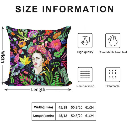 Frida in Bloom Soft Style Accent Throw Pillow