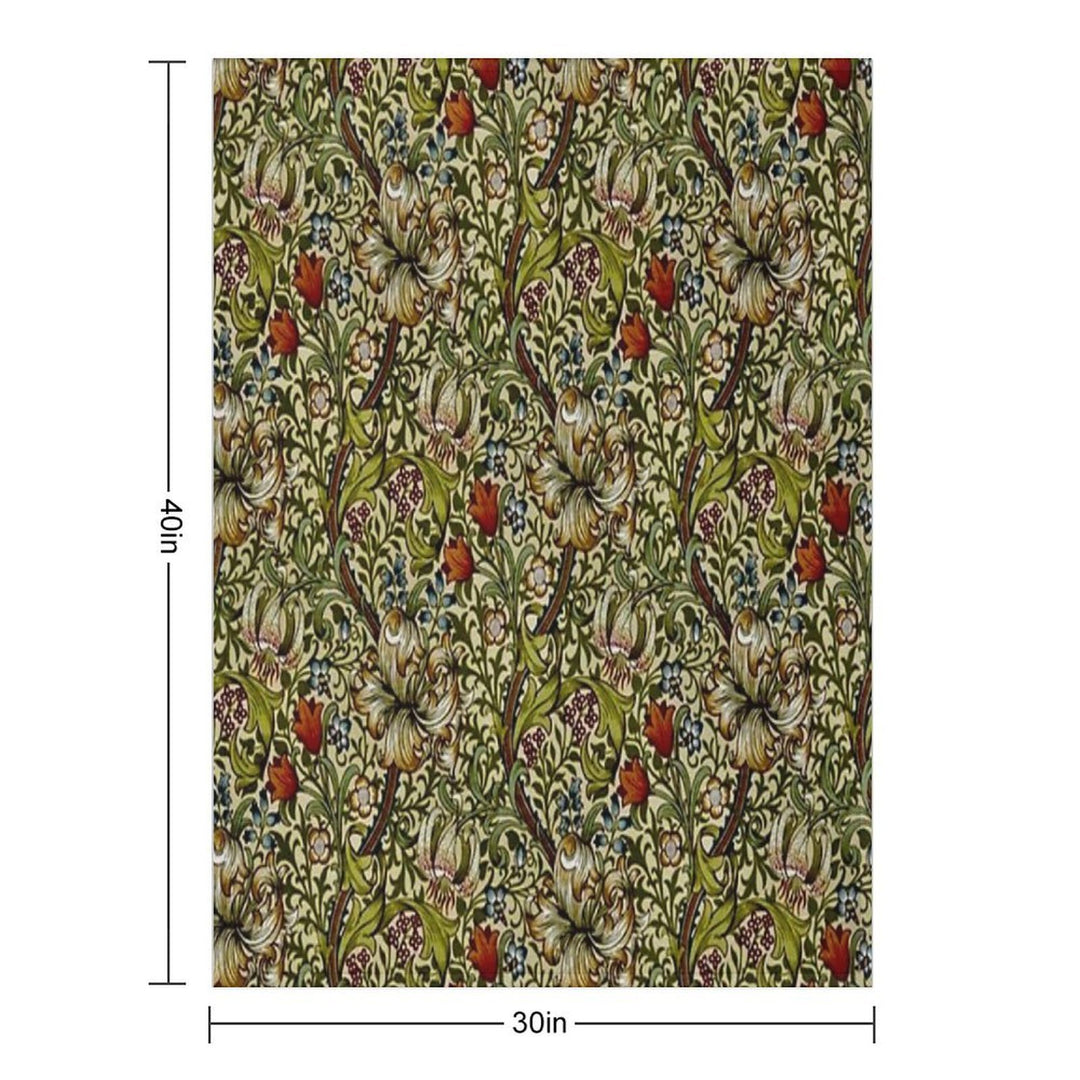 William Morris Golden Lily All-season Throw Blanket