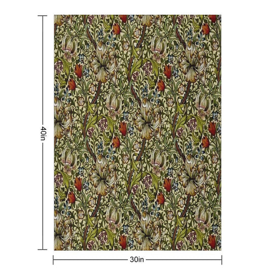 William Morris Golden Lily All-season Throw Blanket