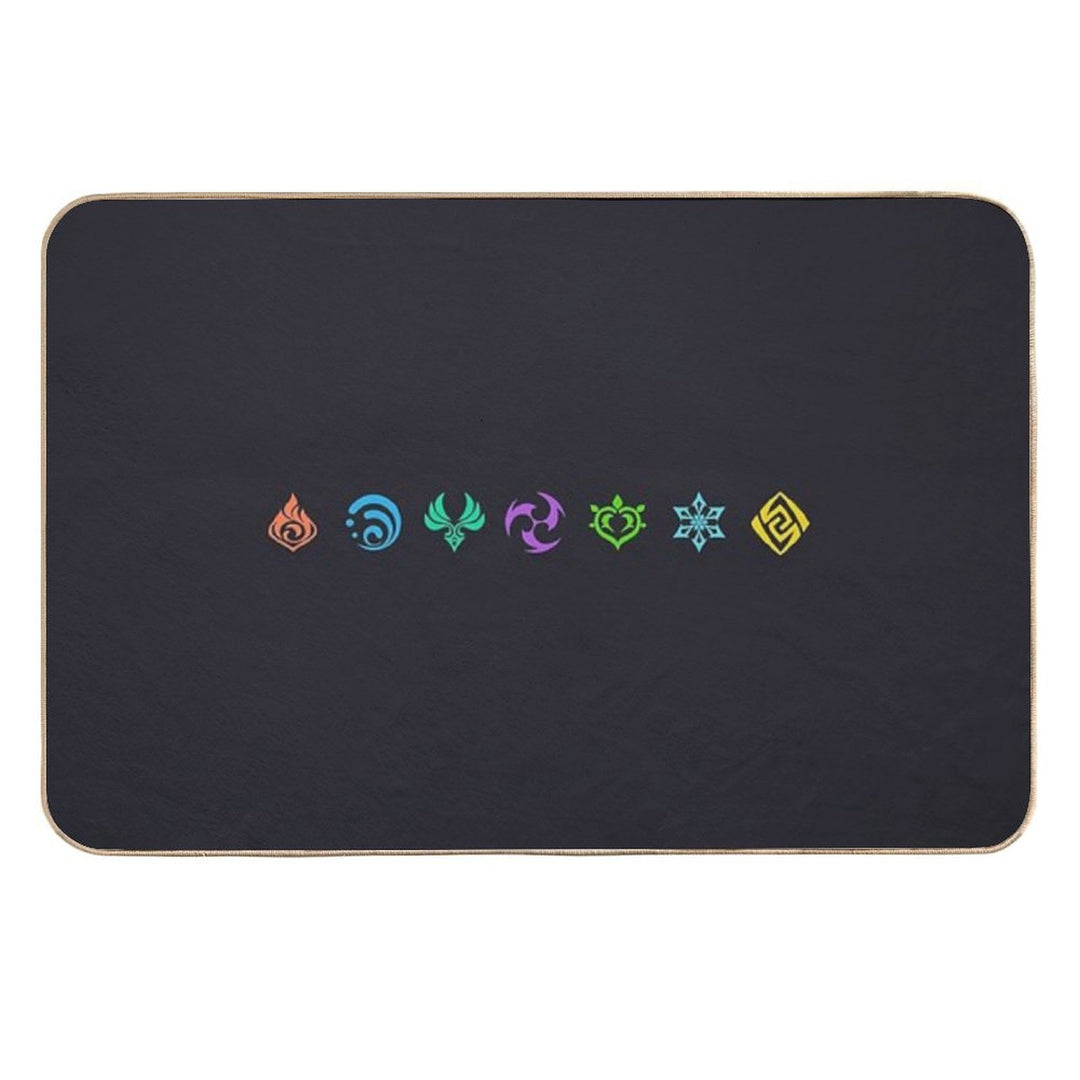 Genshin Impact Elements Colors Dark  Slip-Resistant Bath Mat