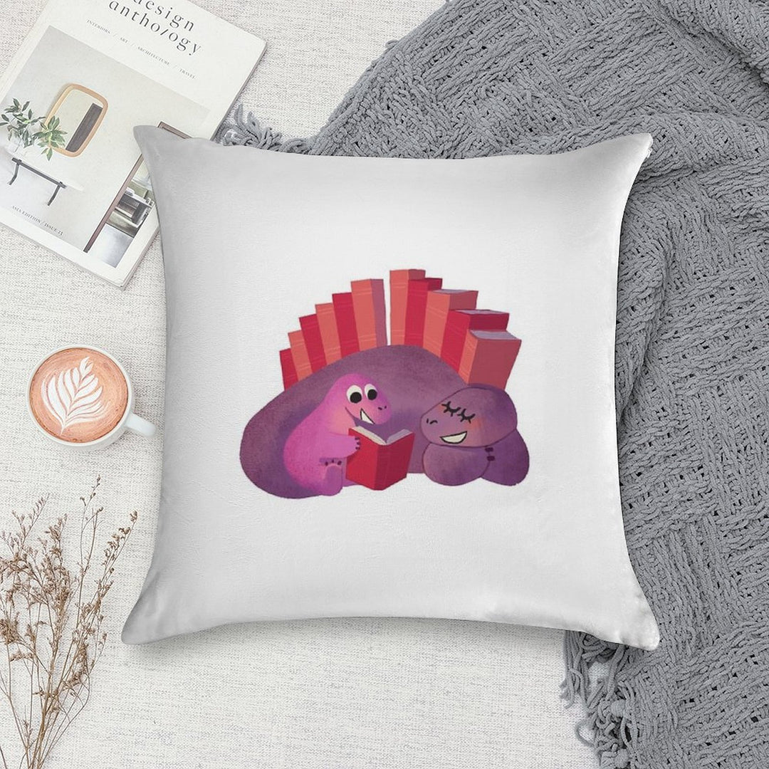 BOOK DINOSAURS 05 Soft Hidden Zipper Throw Pillow