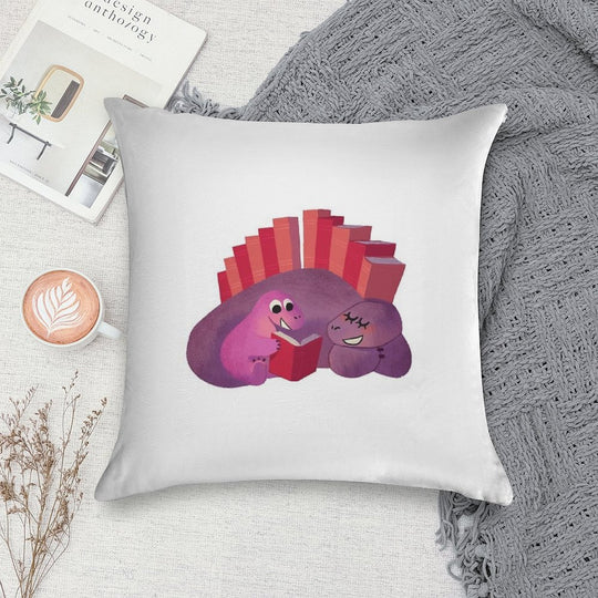 BOOK DINOSAURS 05 Soft Hidden Zipper Throw Pillow
