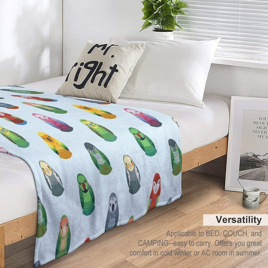 Parrot Nesting Doll Pattern Easy Care Throw Blanket
