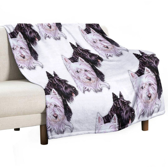 Scotty And Westie Gallimaufry Plush Throw Blanket