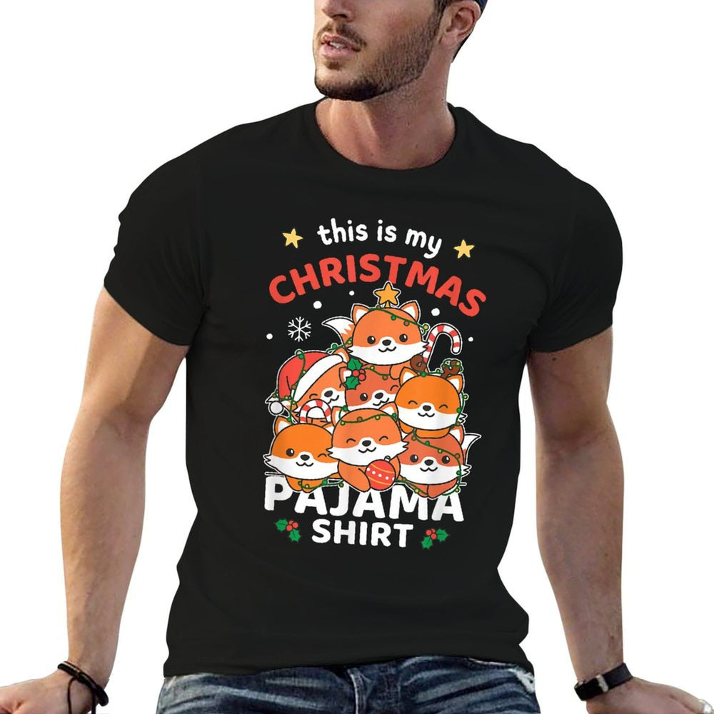 Fox Merry Christmas Fox Christmas Pajama  Relaxed-fit T-Shirt