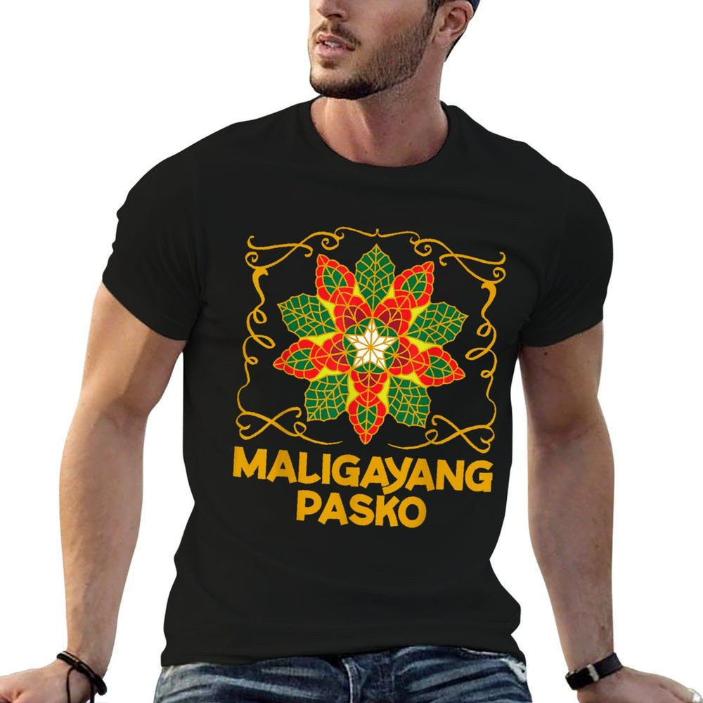 Philippines Christmas Pinoy Maligayang Pasko  Oversized Silhouette T-Shirt