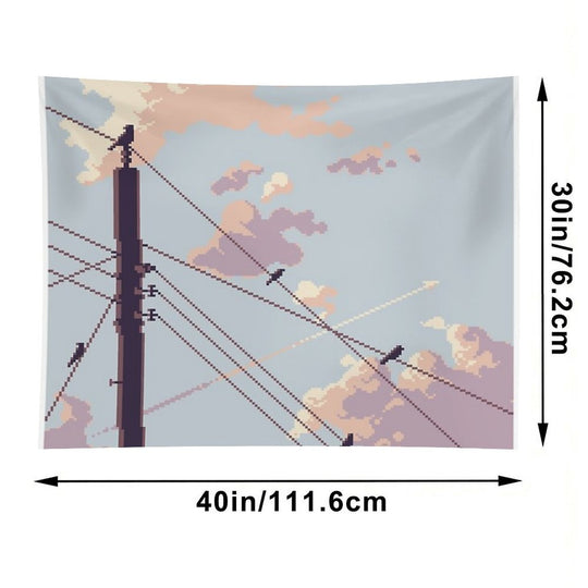 Birds And Electricity Tapestry