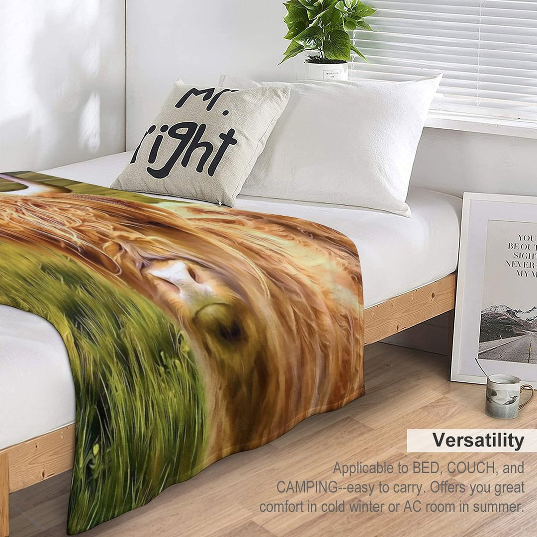 Highland Cow (Painting) Comfort Throw Blanket