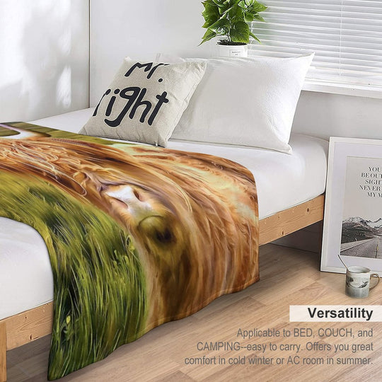 Highland Cow (Painting) Comfort Throw Blanket