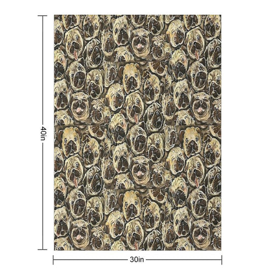 Pile Of Pugs  Pug Dog  Pug Lovers  Pug Mom  Pug Dads  Puppy Pug Sustainable Throw Blanket