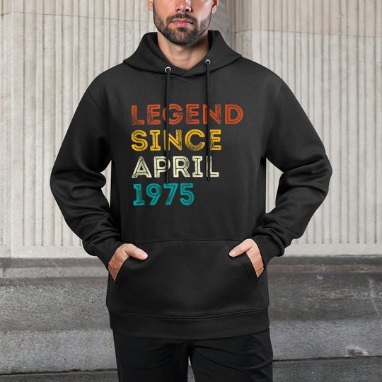 50 Year Old Present Legend Since April 1975 50th Birthday Shape Retention Hoodie