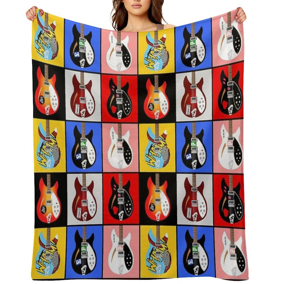 Paul Weller's Rickenbacker 330 Guitar Collection Wrinkle-free Throw Blanket