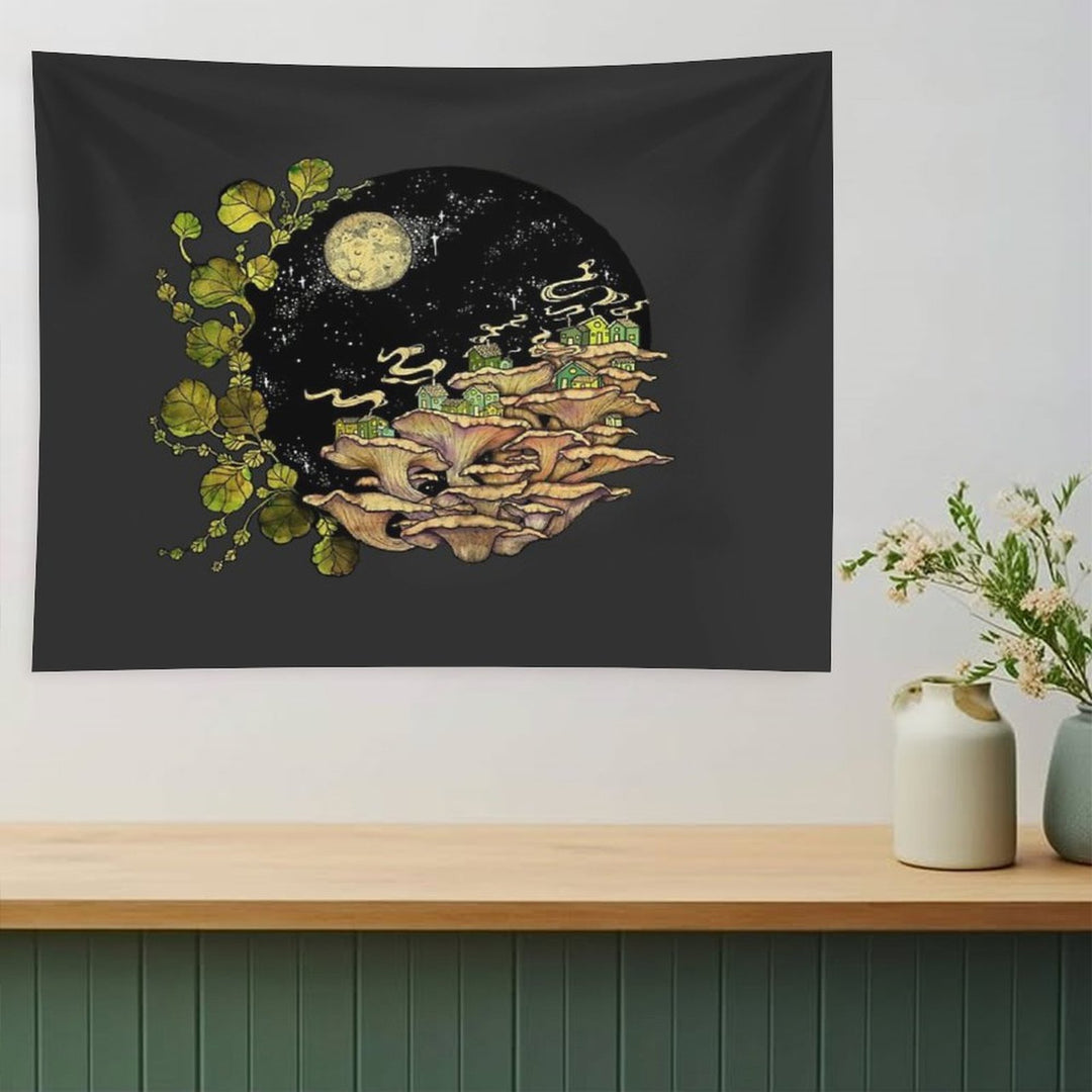 Village  Surreal Illustration by Chrysta Kay Tapestry